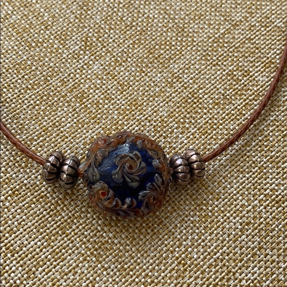 Handcrafted leather necklace